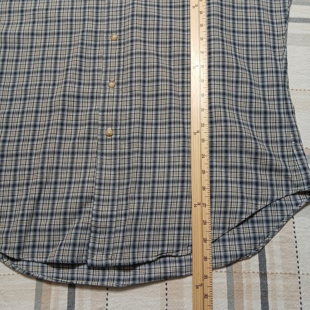 Polo Ralph Lauren 100% Cotton Classic Fit Blue Plaid L/S Button Shirt Size L - Picture 7 of 8